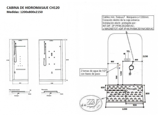 CABINA HIDROMASAJE CH120 1